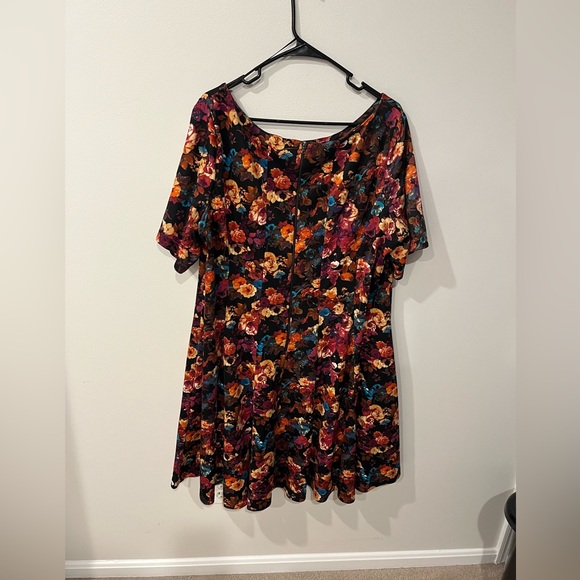 Cottagecore Boho Multicolor Floral Midi Scuba Dress by Gabbye Skye - Size 20 - Picture 3 of 6